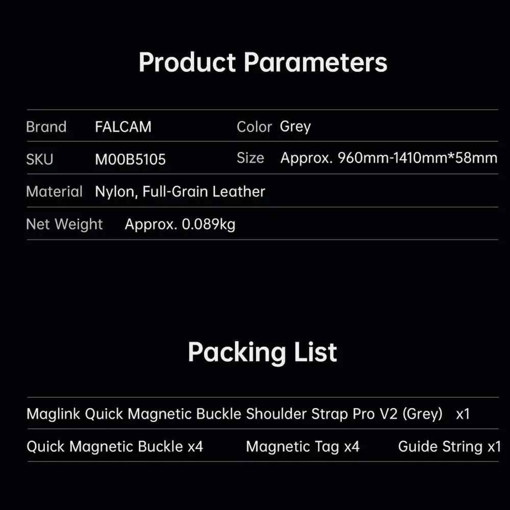 M00B5105 Maglink Magnetic Quick-release Shoulder Strap Pro V2 for DSLRs Telepho