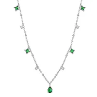 Collier chaîne en argent Sterling 925 pour femmes, argent véritable, Vintage coréen, émeraudes, ras du cou, bijoux cadeau de fête de mariage 4