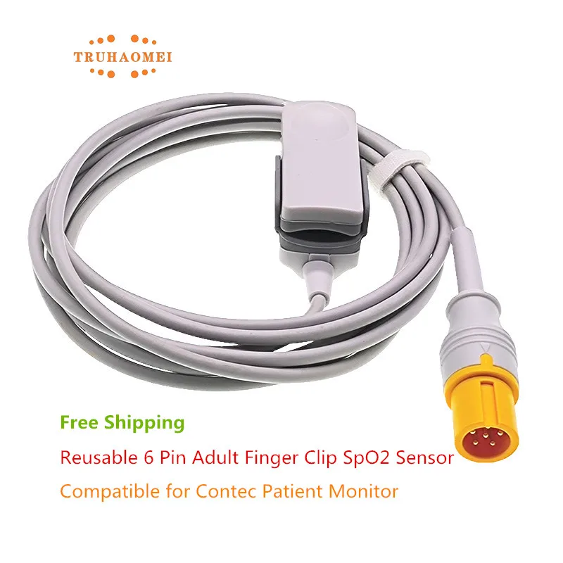 Full Size SpO2 Sensor 6 Pin Compatible for Contec CMS5100 CMS8000 ...