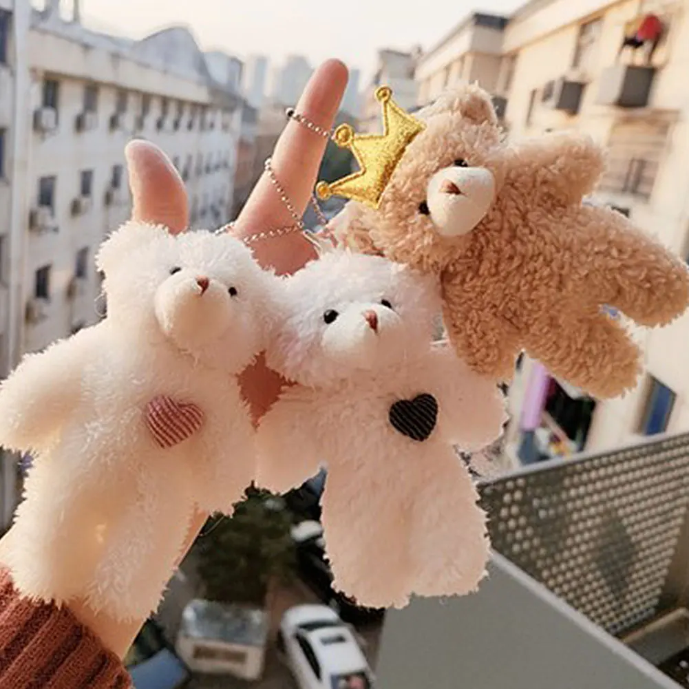Plush Keychain Key Chain 12cm Cute Bear Plush Keyring Pendant Soft Stuffed Plush Keychain Toy Backpack Pendant Birthday Gifts For Children