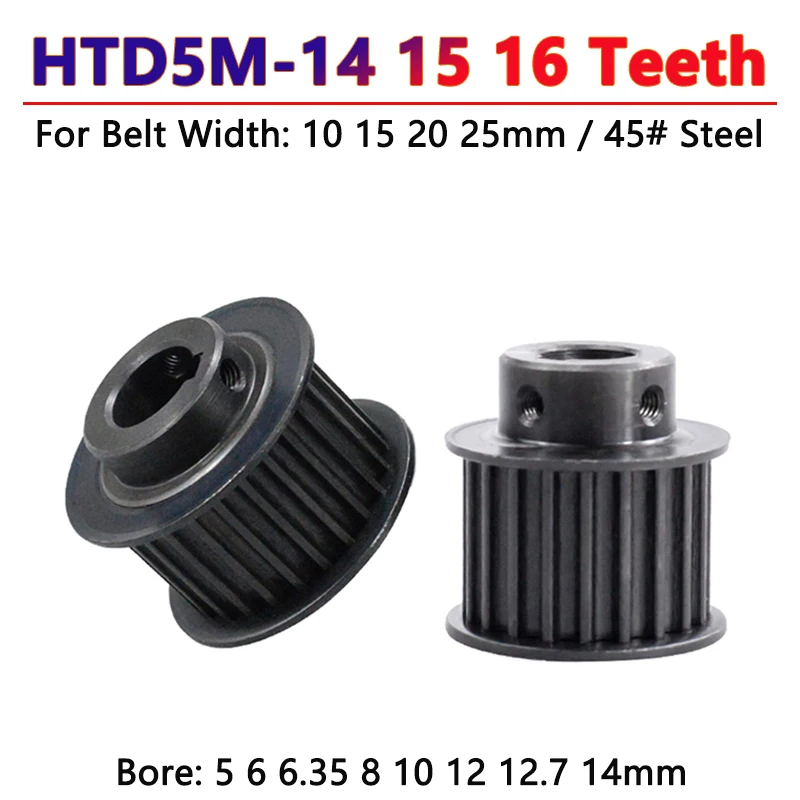 Sincronismo de Aço Polia Roda Síncrona para Correia Largura 10 mm 15 mm 16 Dentes Htd 5m 14t 15t 16 t 25 mm 514 mm 1pc Htd5m