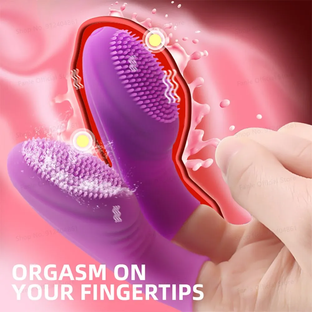 2psc/set Finger Vibrator Sleeve G Spot Orgasm Massager Clitoris Stimulator Adult Sex Toys for Women Couple Female Masturbation