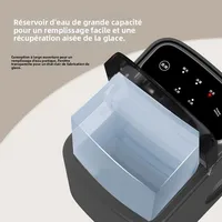 Machine à glaçons entièrement automatique avec écran tactile, capacité de stockage de 500g, fabrication rapide de glaçons, machine à glaçons portable pour la maison/le camping 5