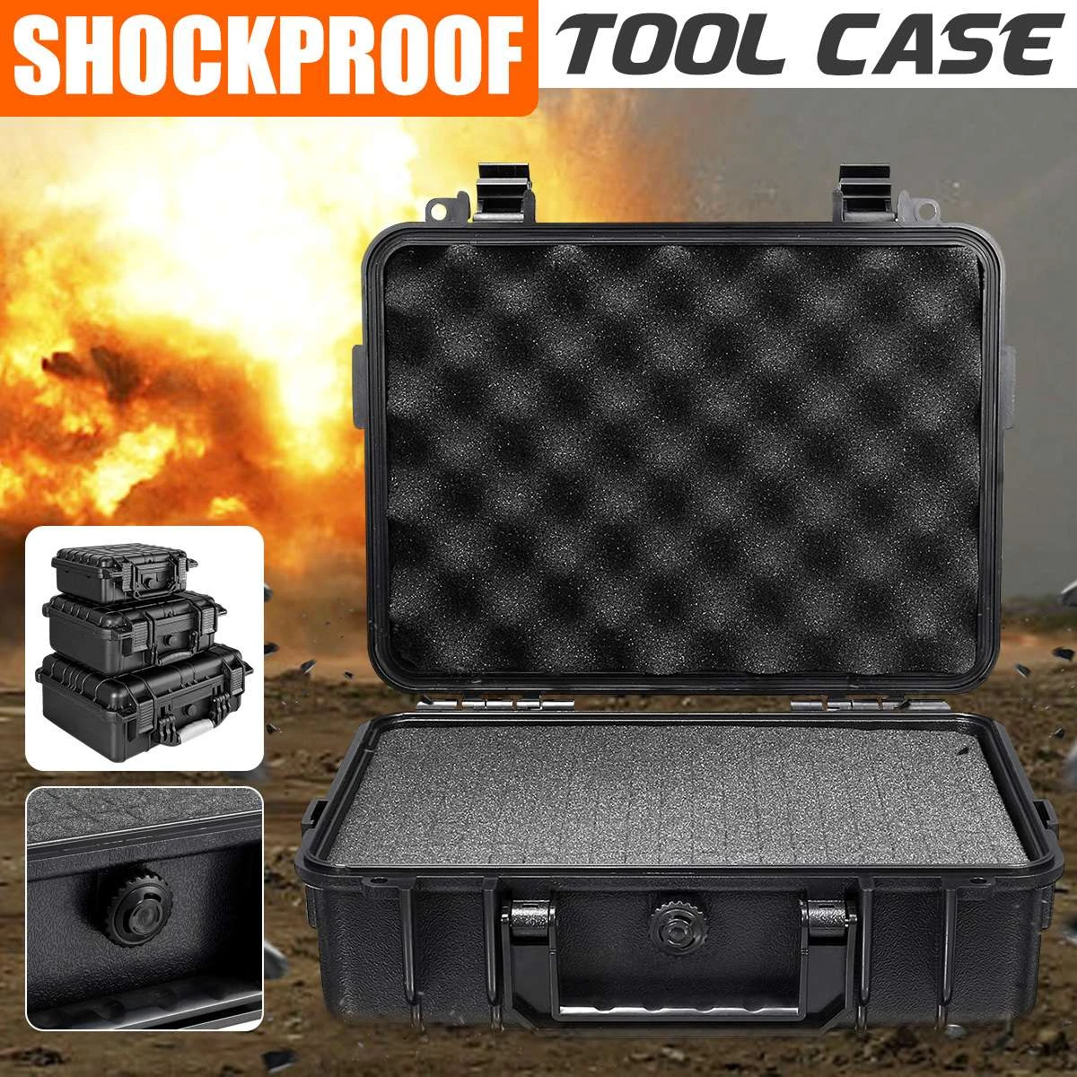 wooden tool chest 9 Sizes Waterproof Hard Case Box Storage Box Tool Organizer Tool Box Safety Equipment Case with Sponge Suitcase Tool Kit Case best tool bag