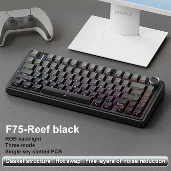 AULA F75 2.4G Wireless/Bluetooth/Wired Gaming Mechanical Keyboard RGB Customized 75% Layout OEM Profile Gasket Structure 11