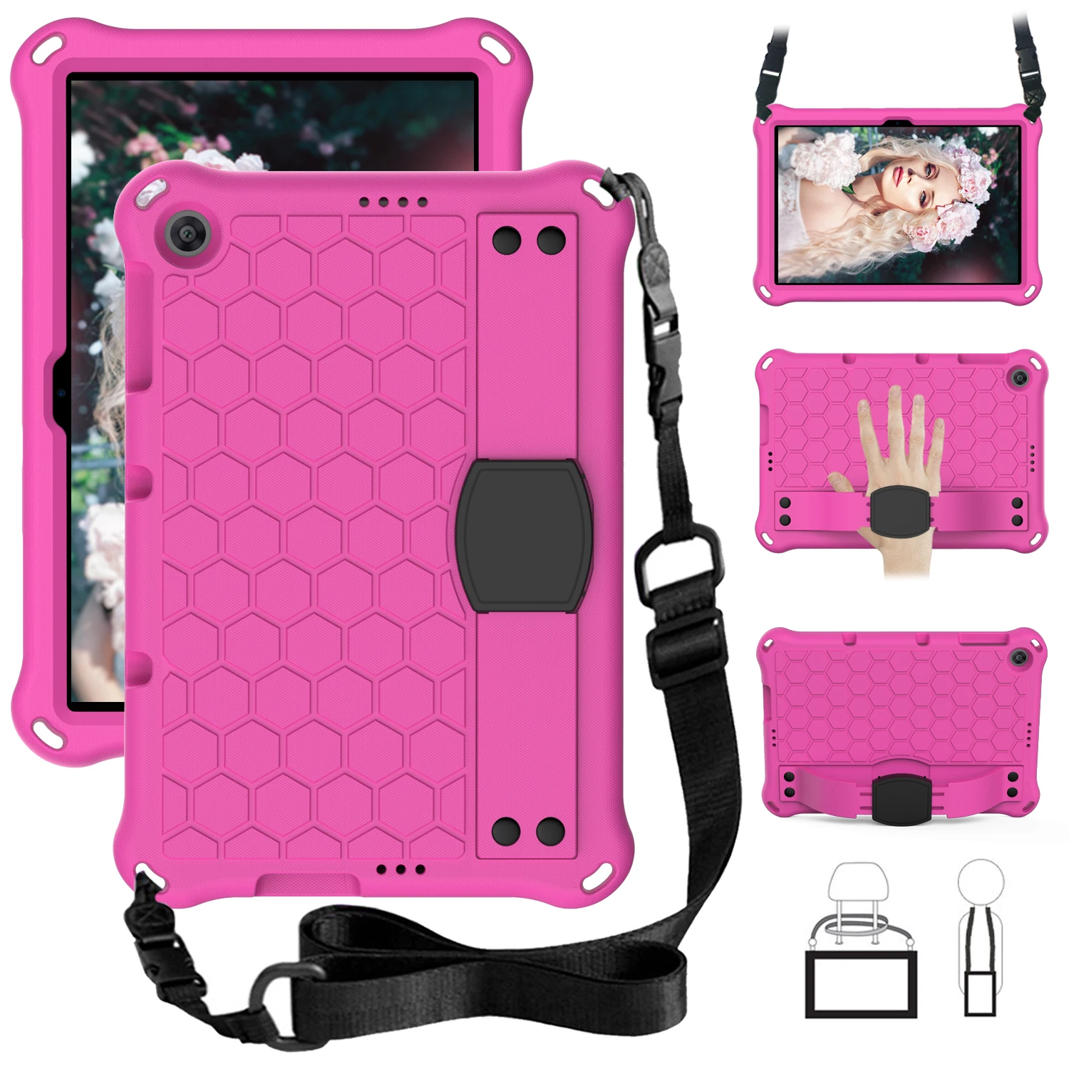Durable Multifunction Tablet Armor Case with Kids Stand and Strap