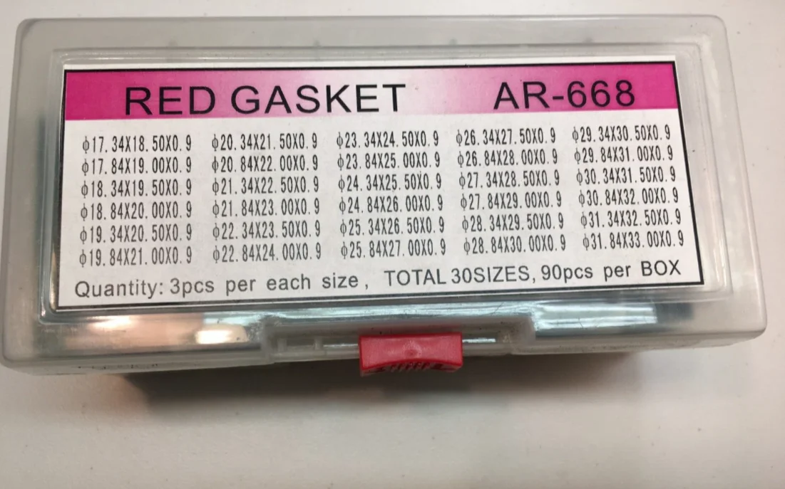 Red Hard Ring Gaskets for watch case backs Approx 90 Pieces New