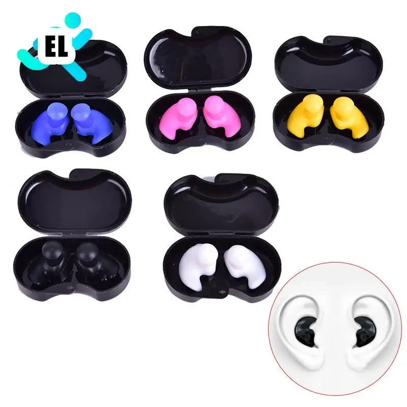 

1 Pair Silicone Earplugs Diving Water Sports Swimming Accessories Soft Ear Plugs With Luxurious Collection Box