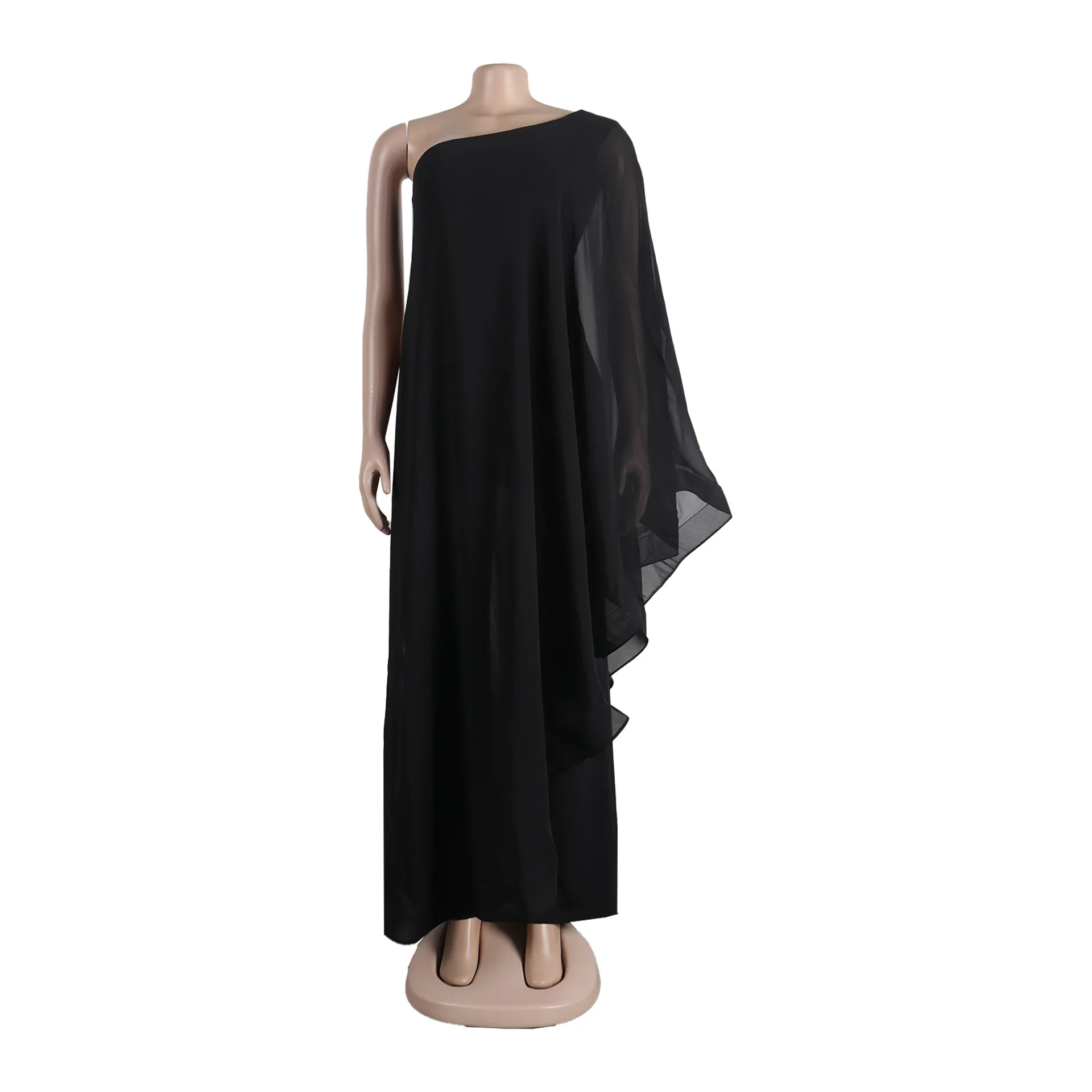 SKMY Autumn Sexy Solid Color One Shoulder Sleeveless Chiffon Ruffles Patchwork Women Pants One Pieces Jumpsuit Party Clubwear
