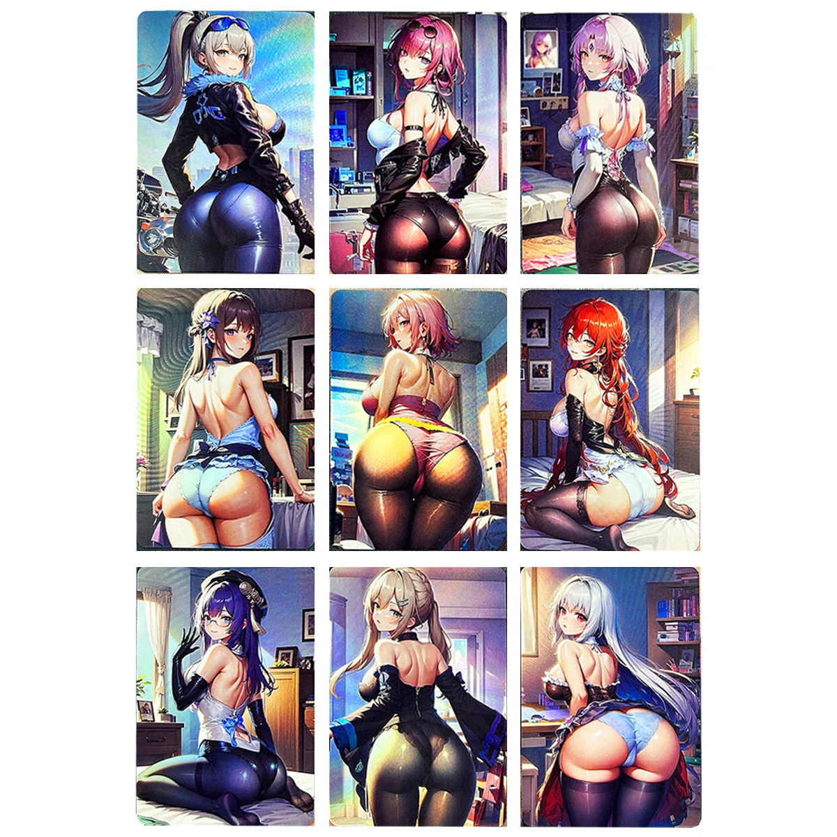 

Diy Self Made 9Pcs/set Honkai: Star Rail Kafka Collection Sexy Swimsuit Refraction Color Flash Card Game Anime Card Gift Toys