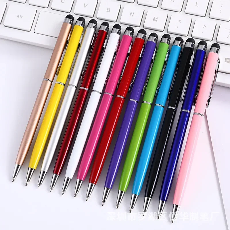 Mini Metal 2-in-1 Stylus Universal Ballpoint Pen Text Engraving Office School Advertising Pen 20-200 Pens Each Pack stylus pen,touch pen,writing pen