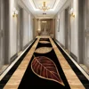 Luxury 3D Golden Leaf Pattern Long Corridor Carpet Room Decoration Hallway  Rug Non-slip Hotel Runner Carpets Stairway Floor Mat 3
