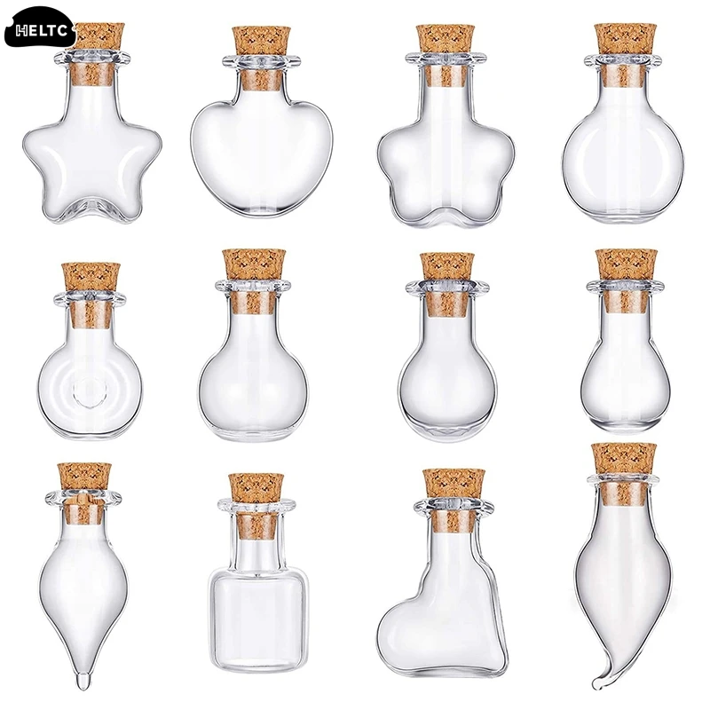 10PCS Mini Glass Bottle Vials for DIY Wishing Drifting Wedding Party Decor
