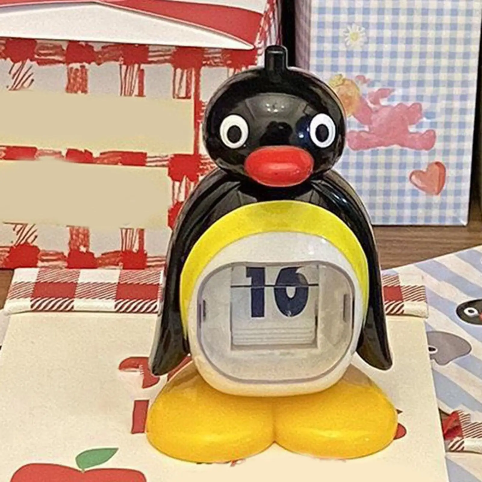 Anime Pingu Penguin Retro Toy Perpetual Calendar Press Type Desktop Decor Figurine Ideal Girl Birthday Gift Collectible Ornament 2
