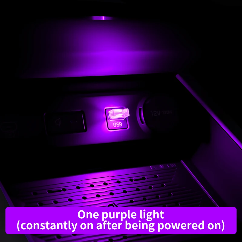 Iluminação Atmosférica USB Automotiva Sem Fio, Luz LED Colorida Decorativa para Carro com Toque e Efeito de Respiração