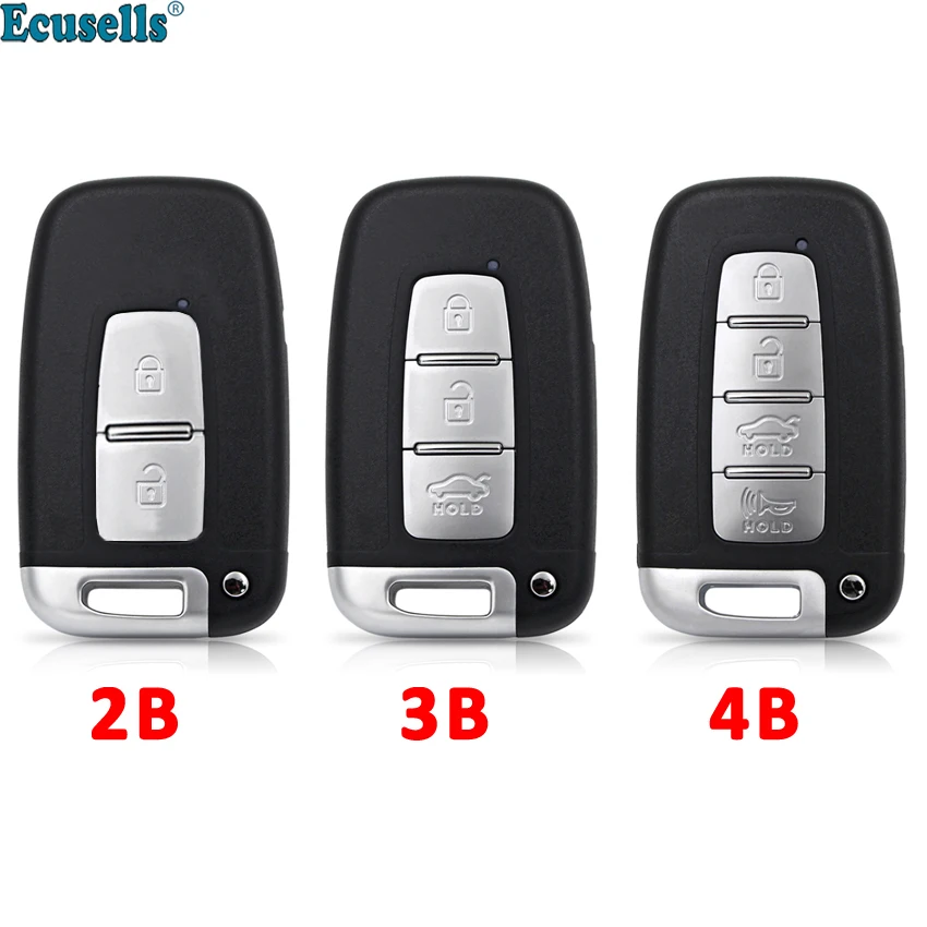 Ecusells 2/3/4 Button Remote Key Fob Keyless Shell Case Fit for Hyundai I30  IX35 Tucson Santa Fe Solaris Sonata Veloster Verna