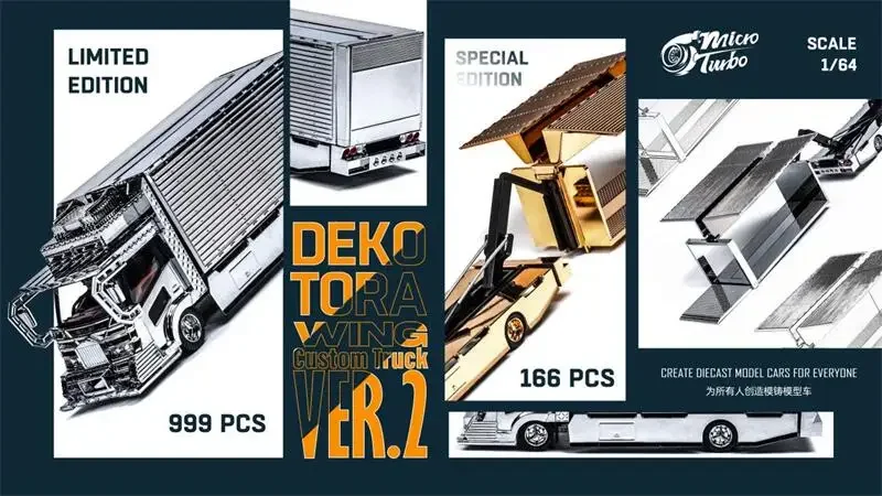 Micro Turbo 1:64 Dekotora 限定版 1/64 Micro Turbo Dekotora Wing Custom Truck Version 2