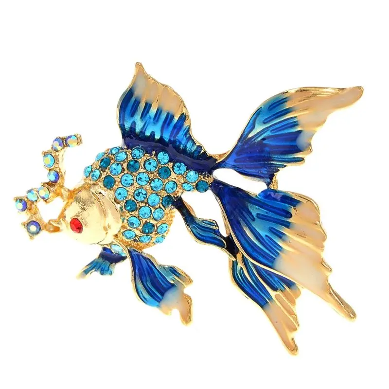 Cindy Xiang New Arrival Gold Fish Brooches For Women Cute Animal