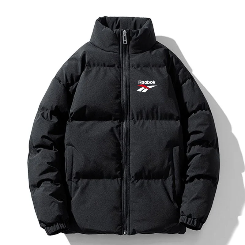 Men's new winter trend brand thickened cold-proof bread warm retro stand-up collar solid color cotton jacket
