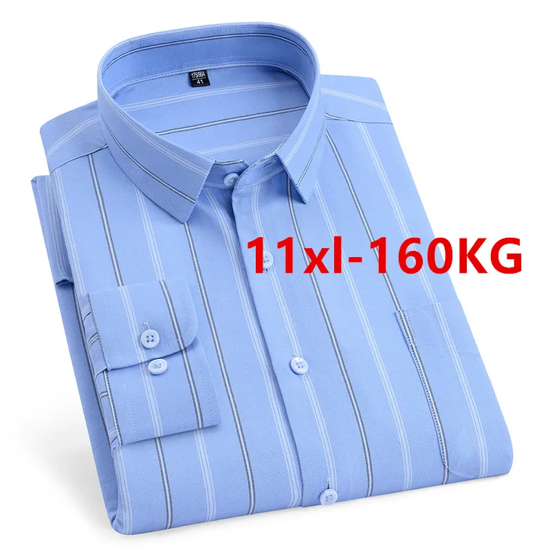 Men's Long Sleeve Stripe Cotton Dress Shirt Autumn Business Formal