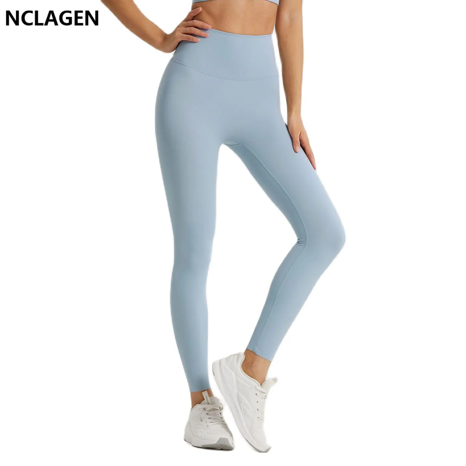 

NCLAGEN High Waist Yoga Leggings Gym Women Anti-curling Fitness Pants Spring Summer Running Hip Lift Butt Lifting Solid Color