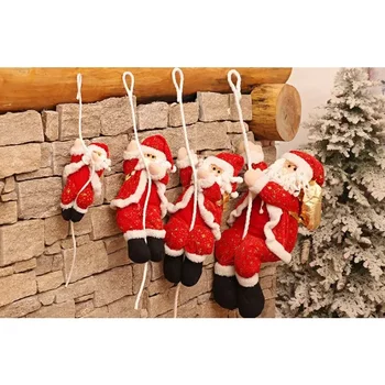 Merry Christmas Hanging Santa Claus Climbing Rope Doll Pendant Christmas Tree Ornament Xmas Decorations