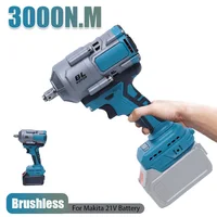 Clé à chocs électrique sans fil 3000N.m 1/2 ", clé électrique sans balais à vitesse variable, outil électrique pour batterie Makita 18-21V 2