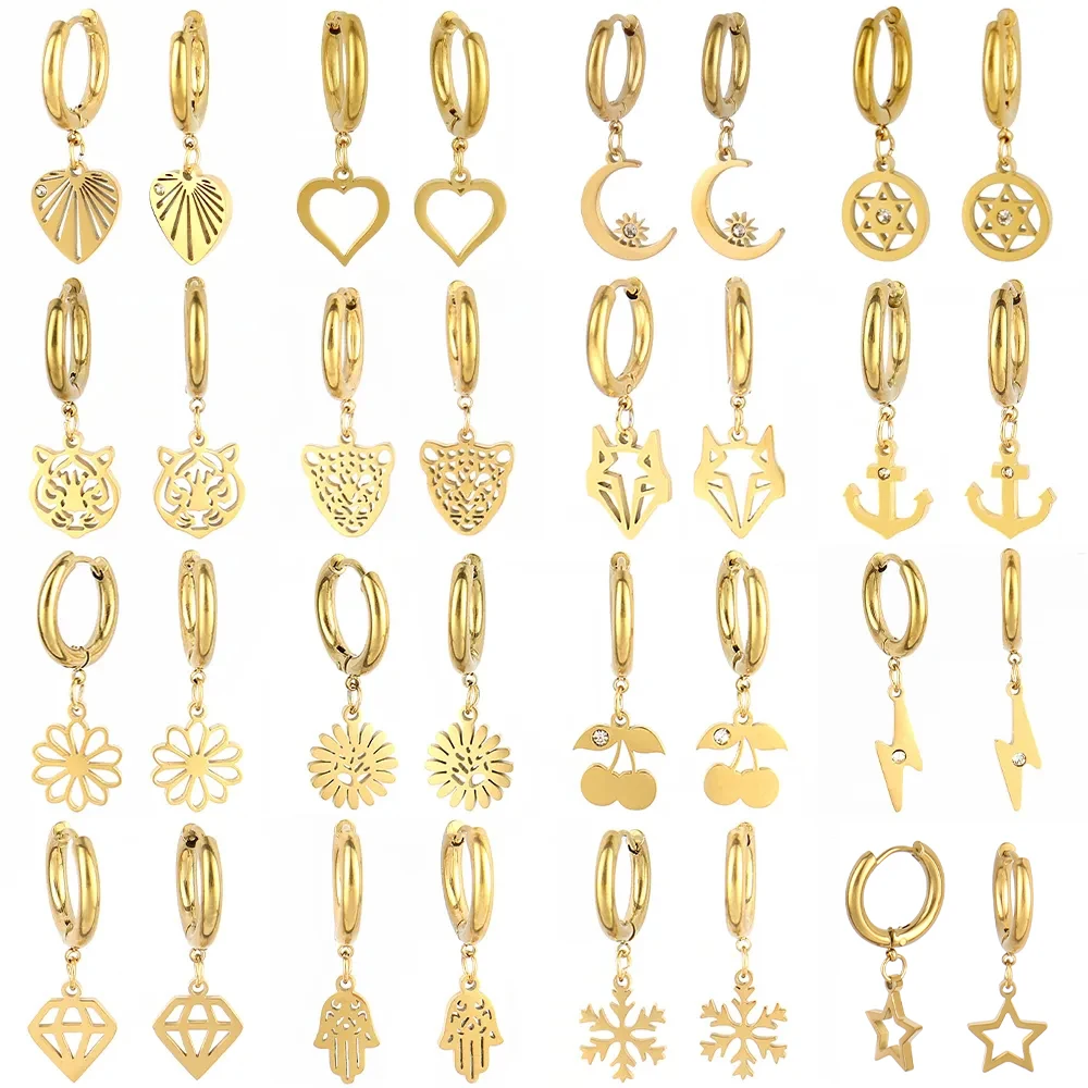 Женские серьги-кольца из нержавеющей стали в стиле панк