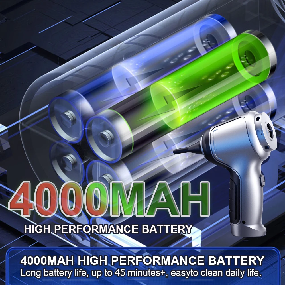 Car Vacuum Cleaner Strong Suction Cleaning Mini Machine Wireless Portable Handhled Blower Machine Air Duster Home Appliances