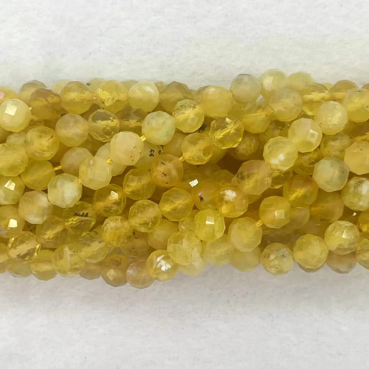 100% Natural Golden Yellow Opal Stone Beads 6/8/10mm High Quality Faceted Round Loose Opal Quartz Charm Bead DIY Jewelry