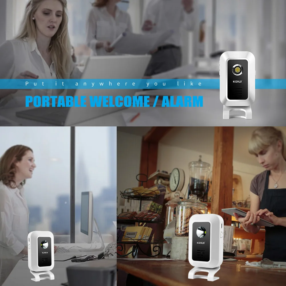 Wireless Welcome Chime Bell PIR Motion Sensor Alarm 19 Songs Smart Home Security