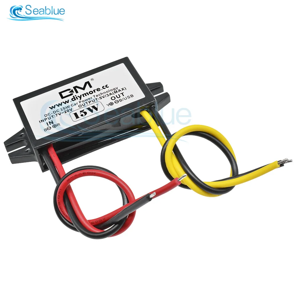 DC step down converter 12V to 5V 3A 15W car power supply adapter
