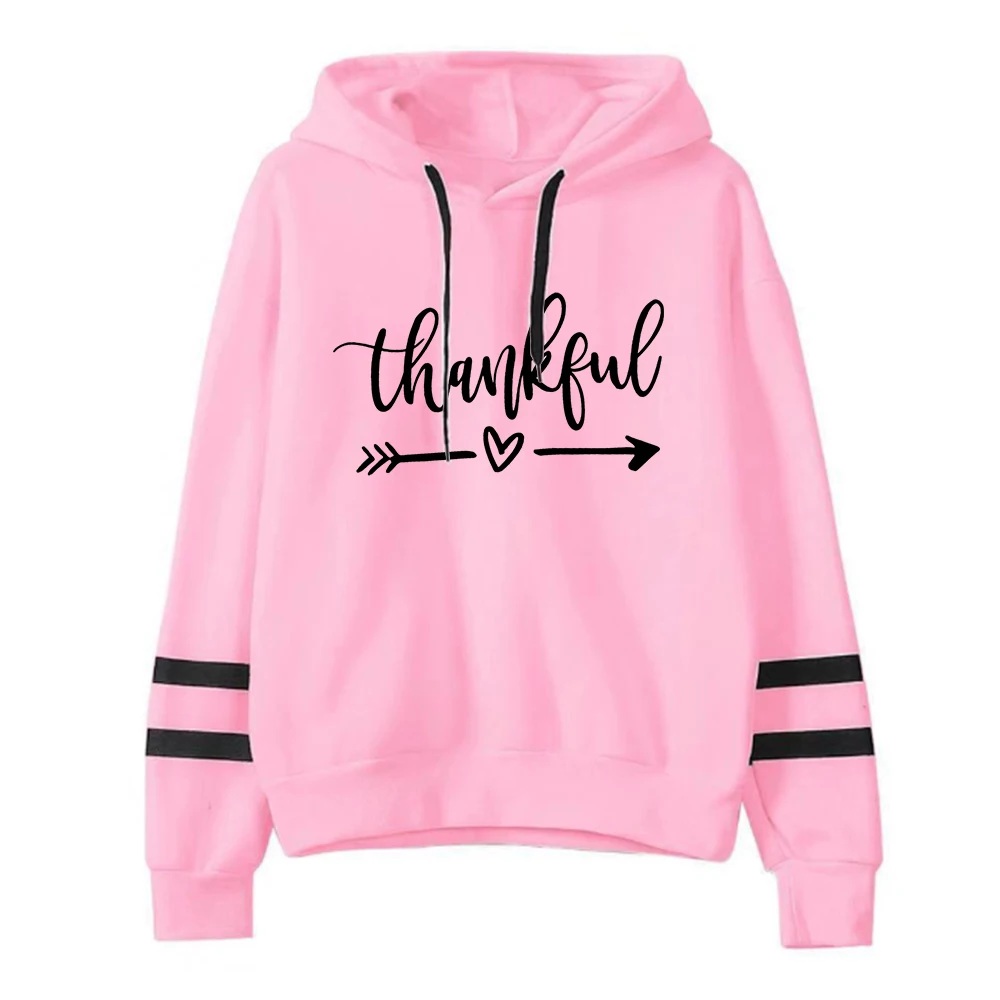 Thankful Hoodie Fall Tops Aesthetic Thanksgiving Day Clothes Women Blessed Clothes Streetwear Sweatshirt Aesthetic Top L