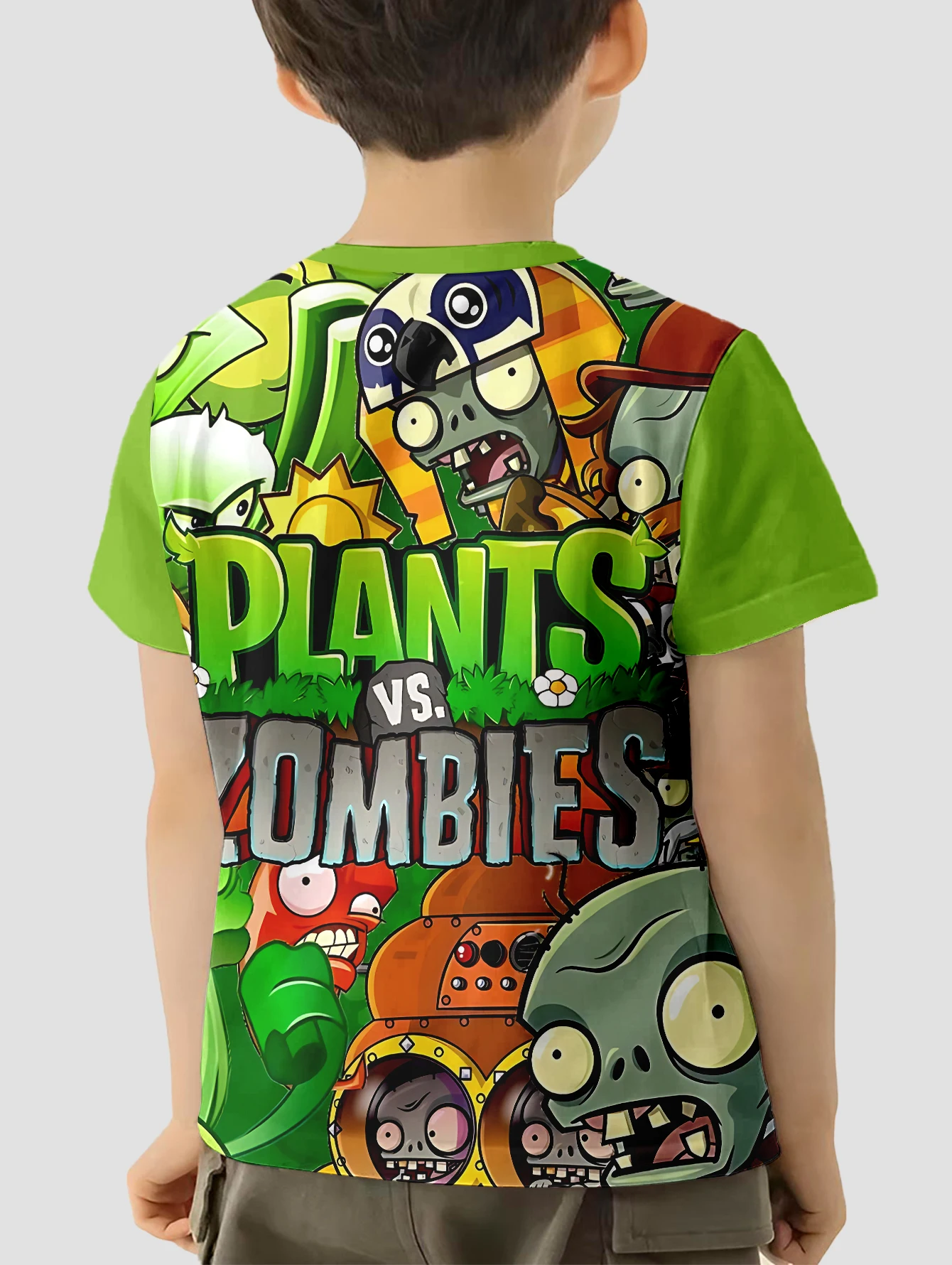 3D Print HOT Game Plants vs. Zombies Baby Clothing 5 to 14 Years Male Outdoor Clothes for Children Boy Girl Child T-Shirt Top 3