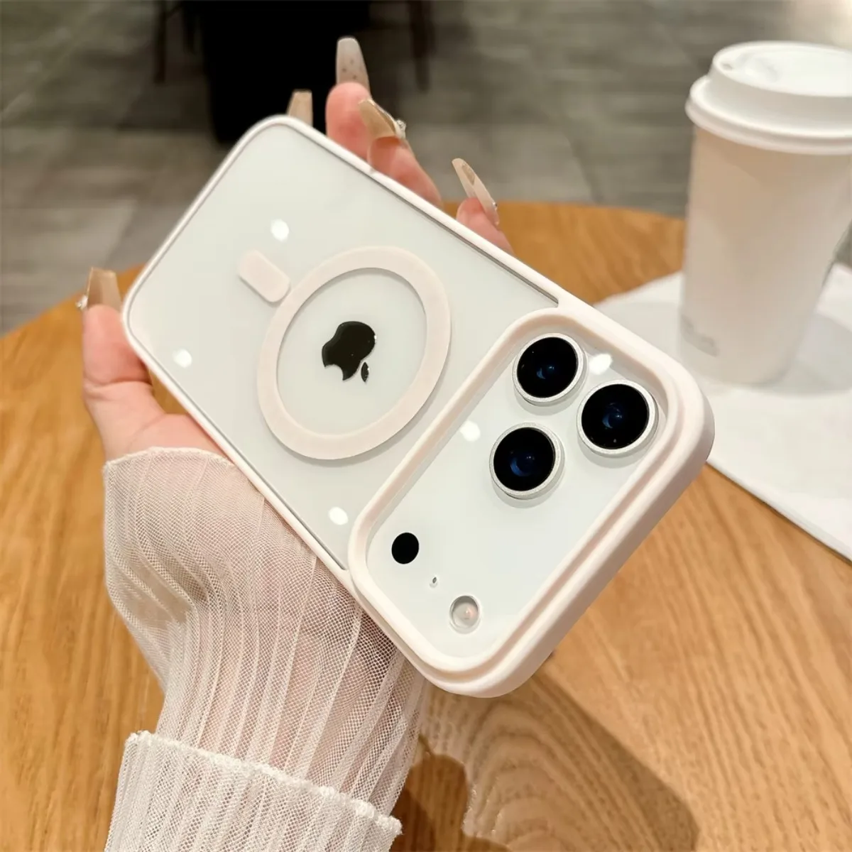 Shockproof Transparent Acrylic MagSafe Magnetic Protective Phone Case