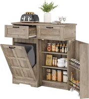 Can Cabinet with Drawers, Pull Out Trash Can, Hidden Trash Can Cabinet, Garbage Bin Cabinet, Kitchen Island with Trash Can Stora 1
