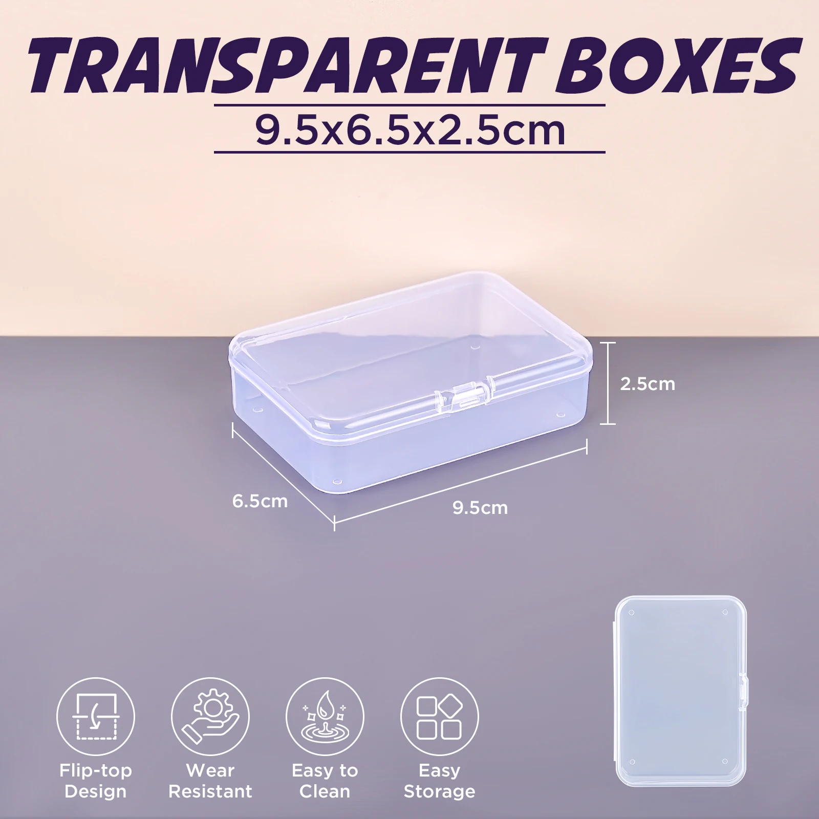 Small Rectangular Plastic Box Storage Boxes Polypropylene PP Parts Transparent Box Sample Packaging Box Jewelry Storage Case