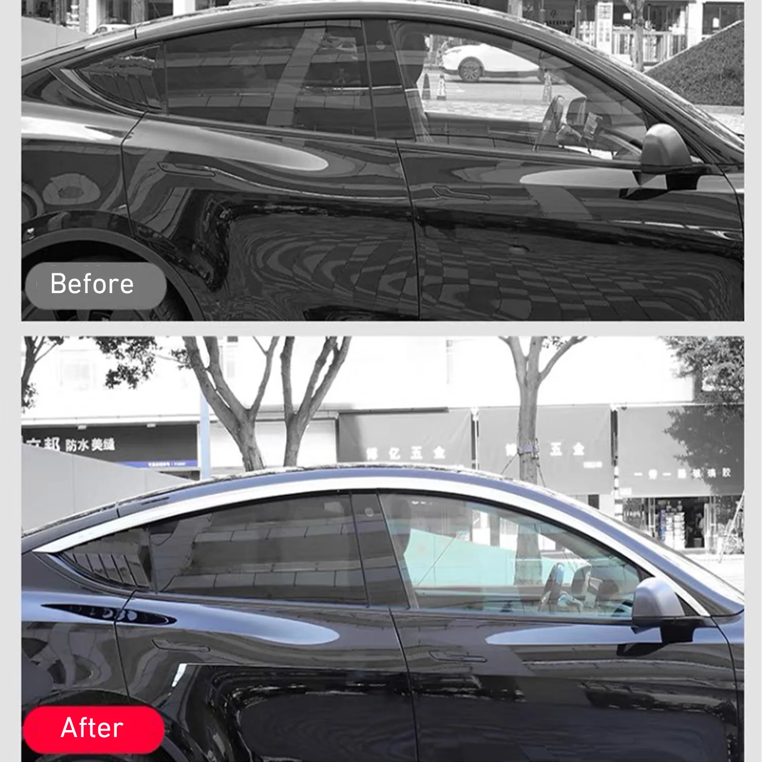 For Tesla Model 3 Model Y Window Visors Vent Air Deflector Ventshade Ventvisor Side Window Deflector Rain Sun Guard -