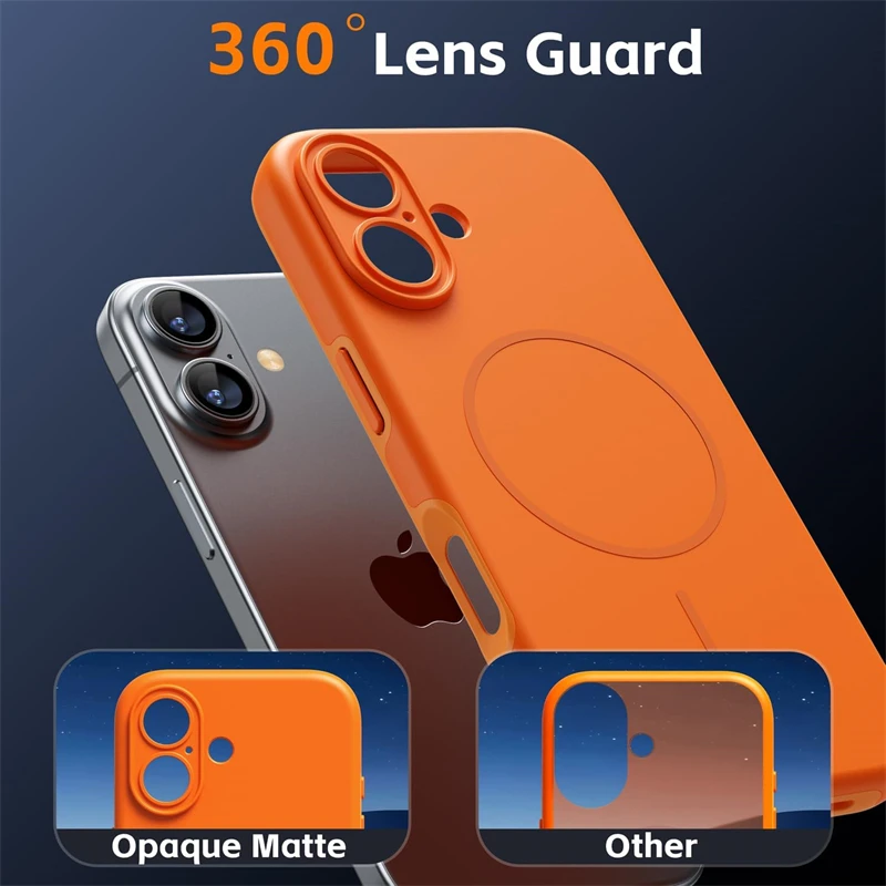 Orange for IPhone17 Silicone Soft Magnetic Case for IPhone 17 Air 16 15 14 13 12 Pro Max Plus 17Air 17Pro Magsafe Phone Cover 2
