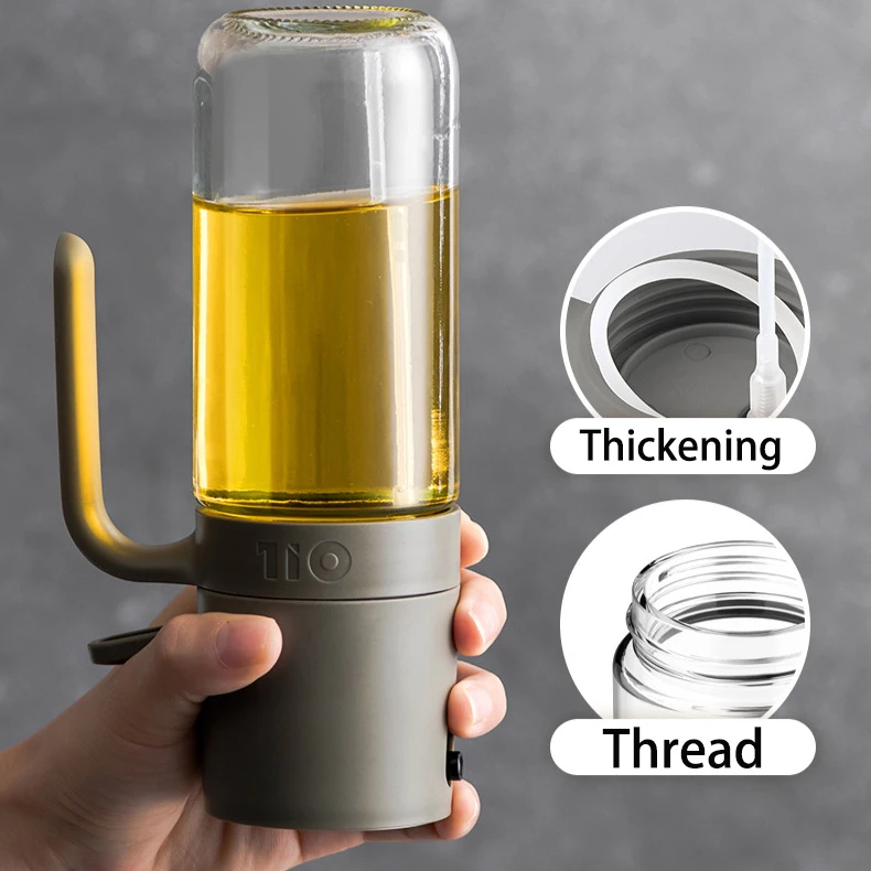 

Oil Spray Bottle 250ml High Borosilicate Glass Cooking Oil Dispensers Olive Oil Sprayer Mister for Air Fryer Salad Baking