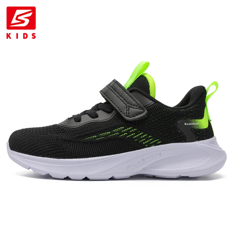 Kids Shoes Red Sneakers Baasploa Children Sports Shoes New Casual Lightweight Mesh Breathable Sneakers Kids Outdoors Comfortable Non-Slip Running S