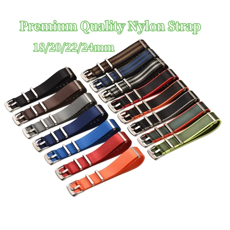 Deluxe Military-Style Nylon Strap with Triple Ring Buckle