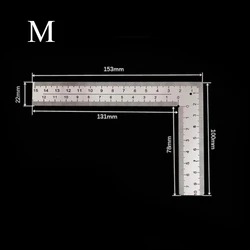 Cute School Supplies: Stainless Steel Small Frame Ruler & Measuring Tool (1pc - M)