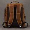 Hot Multifunction Fashion Men Backpack Vintage Leather Backpack Leather School Bag Neutral Large Travel Backpack Daypack Men 3