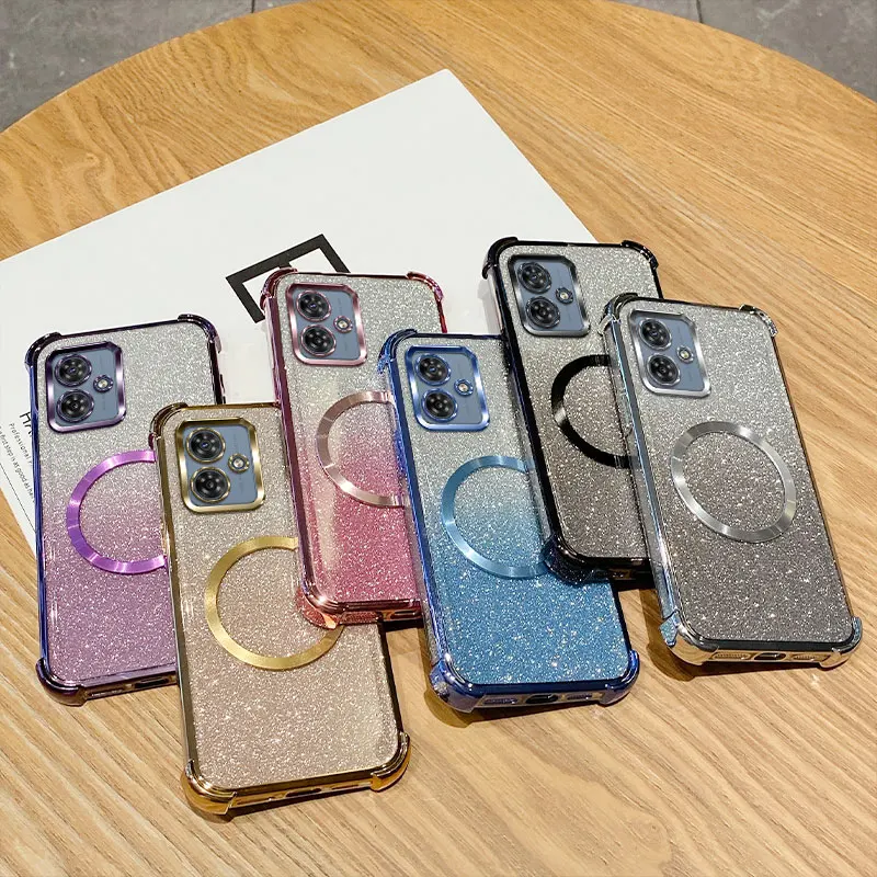 Luxury Electroplated Clear Magnetic Wireless Charging Phone Case - Transparent Plating Cover