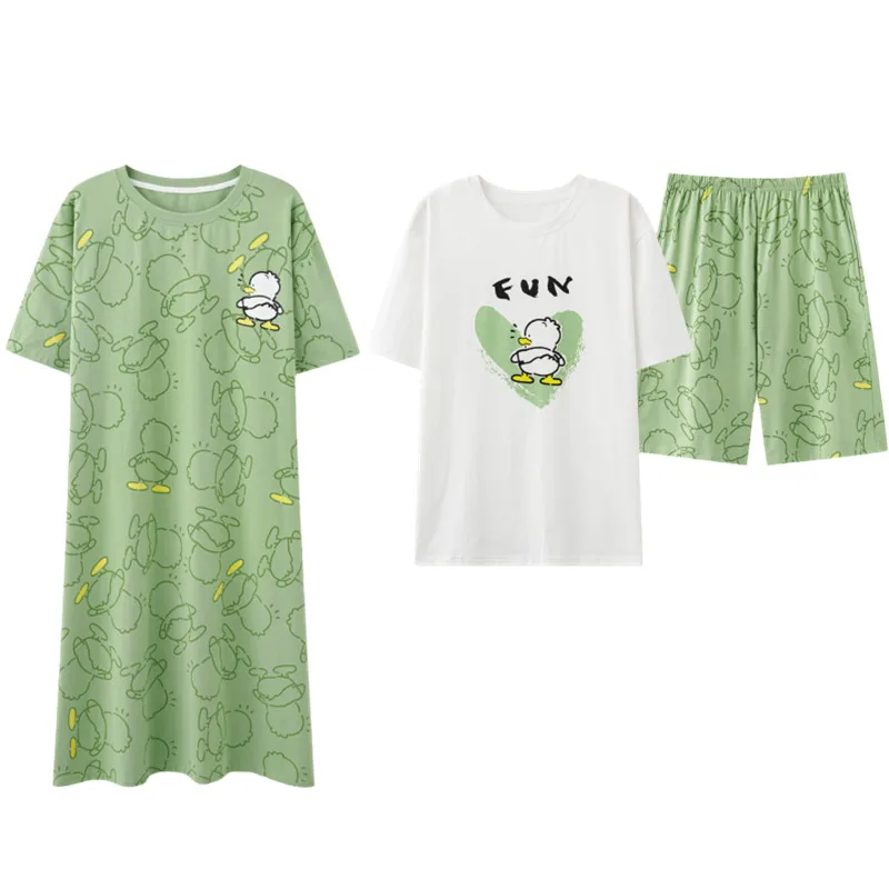 

Sanrio Pekkle Pajamas Cartoon Summer Cotton Thin Short-sleeved Shorts Pajama Suit Ladies Nightdress Mens Homewear Sleepwear