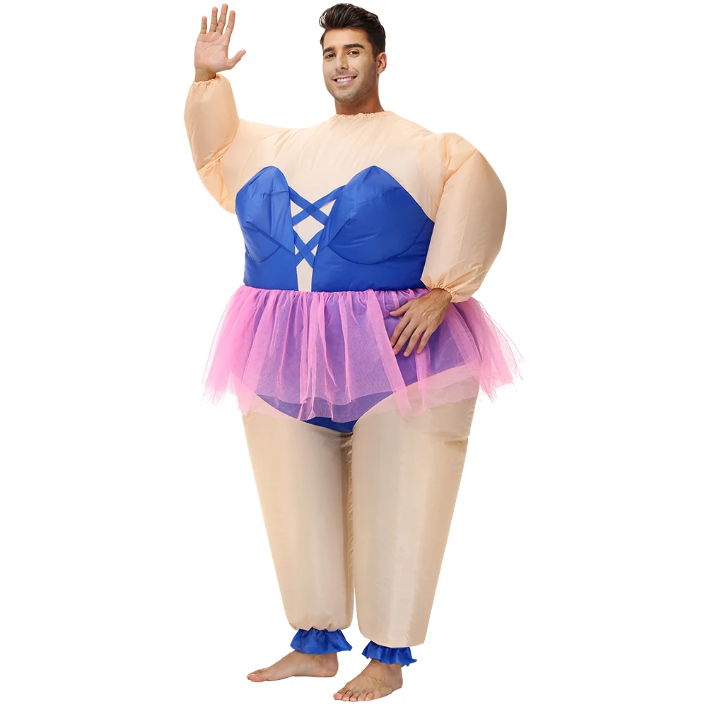 Cosplay Costume Adult Funny Inflatable Clown Ballet Costume Party Fancy Fat Dress Suits Carnival Halloween Easter