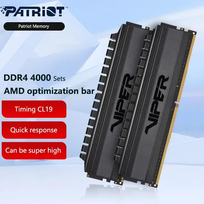 

Top Patriot Viper 4 Blackout Series DDR4 16GB(2 x 8GB) 32GB(2 x16GB) 3600MHz Kit 4000MHz Memory Gaming Overclocking Kit