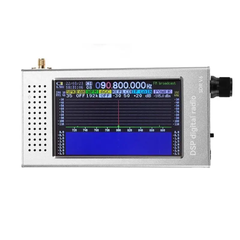 TA-DSP SDR V6 라디오 MW SSB CW HAM 풀 밴드 라디오 수신기(HAM 통신용 4.3인치 IPS 스크린 포함)