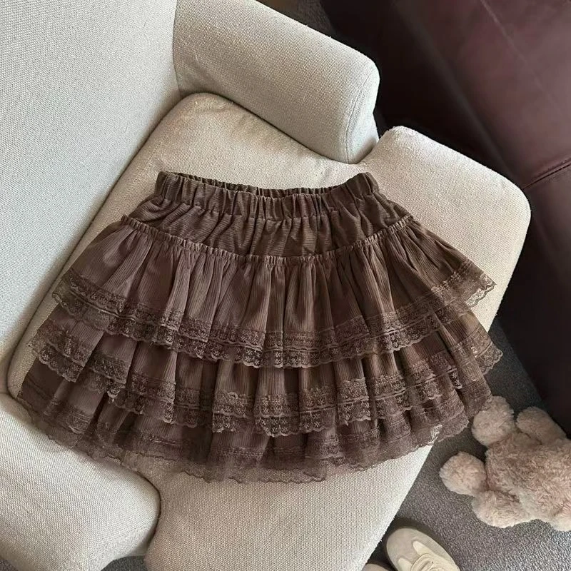 Y2K Cute Cake Skirt Women High Waist Mini Pleated A-Line Skirt Japanese Kawaii Vintage Female Sweet Vintage Party Streetwear 2